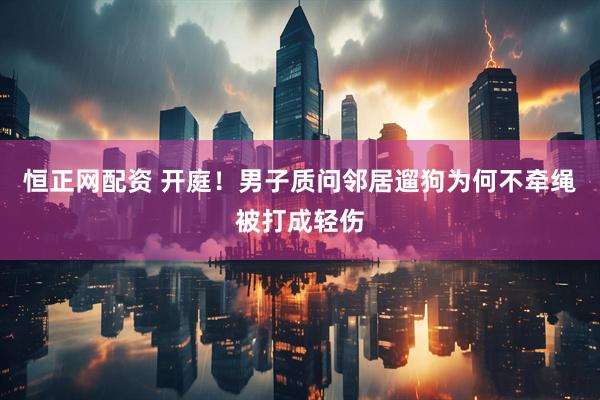 恒正网配资 开庭！男子质问邻居遛狗为何不牵绳被打成轻伤